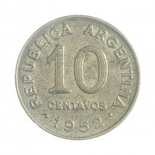 Km#47 10 Centavos 1952 MBC Argentina América Cupro-Níquel 19(mm) 3(gr)