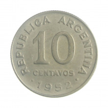 Km#47 10 Centavos 1952 MBC+ Argentina América Cupro-Níquel 19(mm) 3(gr)