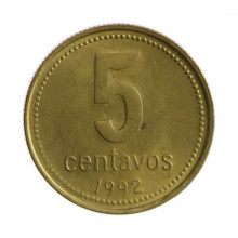 Km#109 5 Centavos 1992 MBC+ Argentina América Bronze Alumínio 17.2(mm) 2.02(gr)
