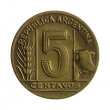 Km#40 5 Centavos 1948 MBC Argentina América Bronze Alumínio 17(mm) 2(gr)
