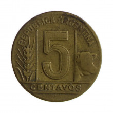 Km#40 5 Centavos 1947 MBC Argentina América Bronze Alumínio 17(mm) 2(gr)