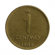 Km#96.2 1 Centavo 1986 A MBC Argentina América Latão 20.64(mm) 3.2(gr)