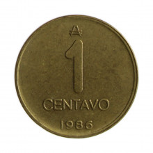 Km#96.2 1 Centavo 1986 A MBC Argentina América Latão 20.64(mm) 3.2(gr)