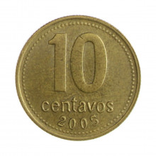 Km#107 10 Centavos 2005 MBC Argentina América Bronze Alumínio 18.2(mm) 2.25(gr)