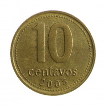 Km#107 10 Centavos 2005 MBC Argentina América Bronze Alumínio 18.2(mm) 2.25(gr)