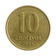 Km#107 10 Centavos 2004 MBC Argentina América Bronze Alumínio 18.2(mm) 2.25(gr)