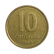 Km#107 10 Centavos 1993 MBC Argentina América Bronze Alumínio 18.2(mm) 2.25(gr)