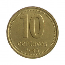 Km#107 10 Centavos 1993 MBC+ Argentina América Bronze Alumínio 18.2(mm) 2.25(gr)