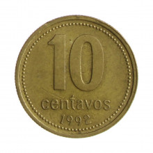 Km#107 10 Centavos 1992 MBC Argentina América Bronze Alumínio 18.2(mm) 2.25(gr)