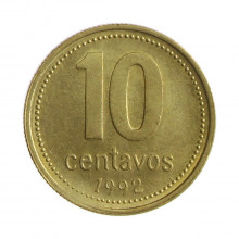 Km#107 10 Centavos 1992 SOB Argentina América Bronze Alumínio 18.2(mm) 2.25(gr)