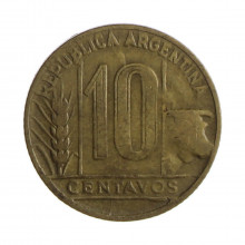 Km#41 10 Centavos 1950 BC/MBC Argentina América Bronze Alumínio 19.5(mm) 3(gr)