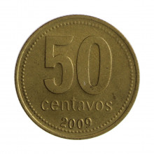 Km#111.2 50 Centavos 2009 MBC Argentina América Bronze Alumínio 25.2(mm) 5.8(gr)