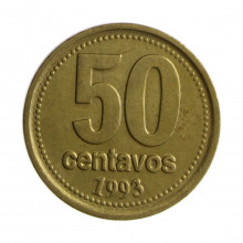 Km#111.2 50 Centavos 1993 MBC Argentina América Bronze Alumínio 25.2(mm) 5.8(gr)