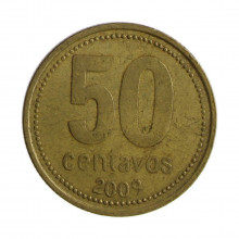 Km#111.1 50 Centavos 2009 MBC Argentina América Bronze Alumínio 25.2(mm) 5.8(gr)