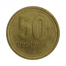 Km#111.1 50 Centavos 1993 MBC+ Argentina América Bronze Alumínio 25.2(mm) 5.8(gr)