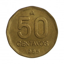 Km#99 50 Centavos 1985 A MBC+ Argentina América Latão 24.6(mm) 5.4(gr)