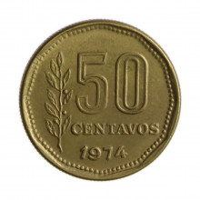 Km#68 50 Centavos 1974 MBC Argentina América Bronze Alumínio 20.5(mm) 4.35(gr)