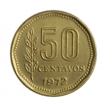 Km#68 50 Centavos 1972 MBC+ Argentina América Bronze Alumínio 20.5(mm) 4.35(gr)