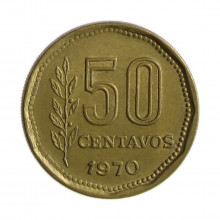 Km#68 50 Centavos 1970 MBC+ Argentina América Bronze Alumínio 20.5(mm) 4.35(gr)