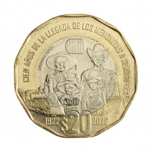 Km#997 20 Pesos 2021 FC México América 500 Anos da Queda do México Bimetálica 30(mm) 12.67(gr)