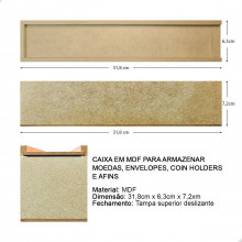 Caixa em MDF para Coin Holders, Envelopes e Afins