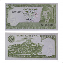 P#39a.5 10 Rupees 1984 SOB/FE Paquistão Ásia C/Furo de Grampo