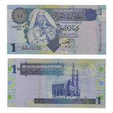 P#68a 1 Dinar 2004 FE Líbia África