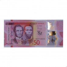 P#New 50 Dollars 2022 FE Jamaica América 60 anos de independência Polímero