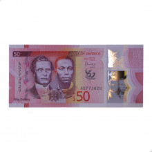 P#New 50 Dollars 2022 FE Jamaica América 60 anos de independência Polímero