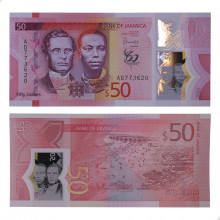 P#New 50 Dollars 2022 FE Jamaica América 60 anos de independência Polímero