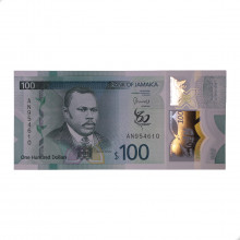 P#56 100 Dollars 2022 FE Jamaica América 60 anos de independência Polímero