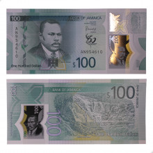 P#56 100 Dollars 2022 FE Jamaica América 60 anos de independência Polímero