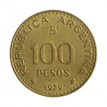 Km#85 100 Pesos 1979 BA MBC/SOB Argentina América Bronze Alumínio 27(mm) 8(gr)