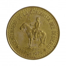 Km#84 50 Pesos 1879 - 1979 BA MBC Argentina América 100º Aniversário da Conquista da Patagônia Bronze Alumínio 26(mm) 7.
