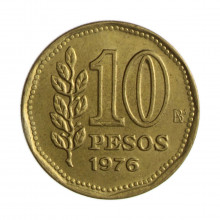 Km#72 10 Pesos 1978 BA MBC+ Argentina América Bronze Alumínio 25(mm) 6.5(gr)