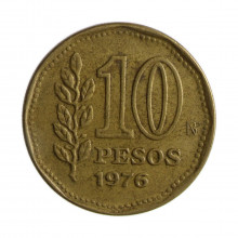 Km#72 10 Pesos 1976 BA MBC Argentina América Bronze Alumínio 25(mm) 6.5(gr)