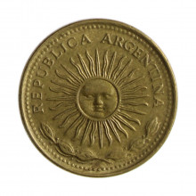 Km#71 5 Pesos 1976 BA MBC Argentina América Bronze Alumínio 23.5(mm) 5.75(gr)