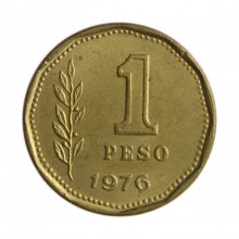 Km#69 1 Peso 1976 MBC Argentina América Bronze Alumínio 22(mm) 5(gr)