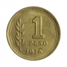 Km#69 1 Peso 1974 SOB Argentina América Bronze Alumínio 22(mm) 5(gr)