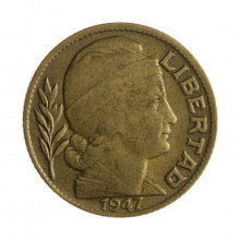 Km#42 20 Centavos 1947 MBC Argentina América Bronze Alumínio 21(mm) 4(gr)
