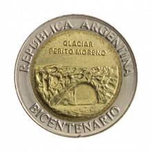Km#160 1 Peso 1810 - 2010 SOB Argentina América 200º Aniversário da Argentina & Revolução de Maio - Glaciar Perito Moren