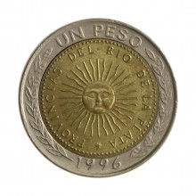 Km#112 1 Peso 1996 MBC+ Argentina América Bimetálico 23(mm) 6.4(gr)
