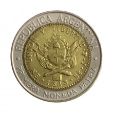 Km#112 1 Peso 1994 MBC+ Argentina América Bimetálico 23(mm) 6.4(gr)