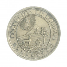 Km#180 10 Centavos 1937 MBC+ Bolívia América Cupro-Níquel 22.5(mm) 4.5(gr)