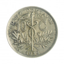 Km#179.2 10 Centavos 1939 MBC+ Bolívia América Cupro-Níquel 22.5(mm) 4.5(gr)