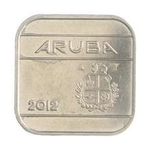 Km#4 50 Cents 2012 MBC+ Aruba América Aço com revestimento de Níquel 24.5(mm) 5(gr)