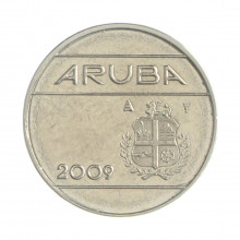 Km#2 10 Cents 2009 MBC+ Aruba América Aço com revestimento de Níquel 18(mm) 3(gr)