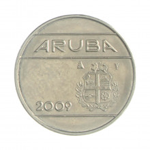 Km#2 10 Cents 2009 MBC+ Aruba América Aço com revestimento de Níquel 18(mm) 3(gr)