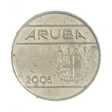 Km#2 10 Cents 2005 MBC Aruba América Aço com revestimento de Níquel 18(mm) 3(gr)