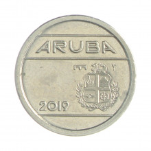 Km#1 5 Cents 2019 MBC+ Aruba América Aço com revestimento de Níquel 16(mm) 2(gr)